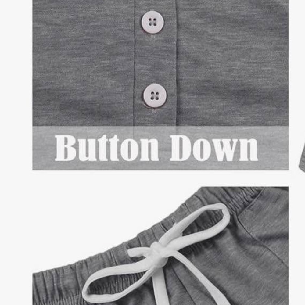 2 Piece Gray Button-Up Lounge Set size XL - Picture 2 of 4